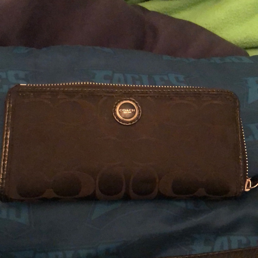 Black coach signature wallet